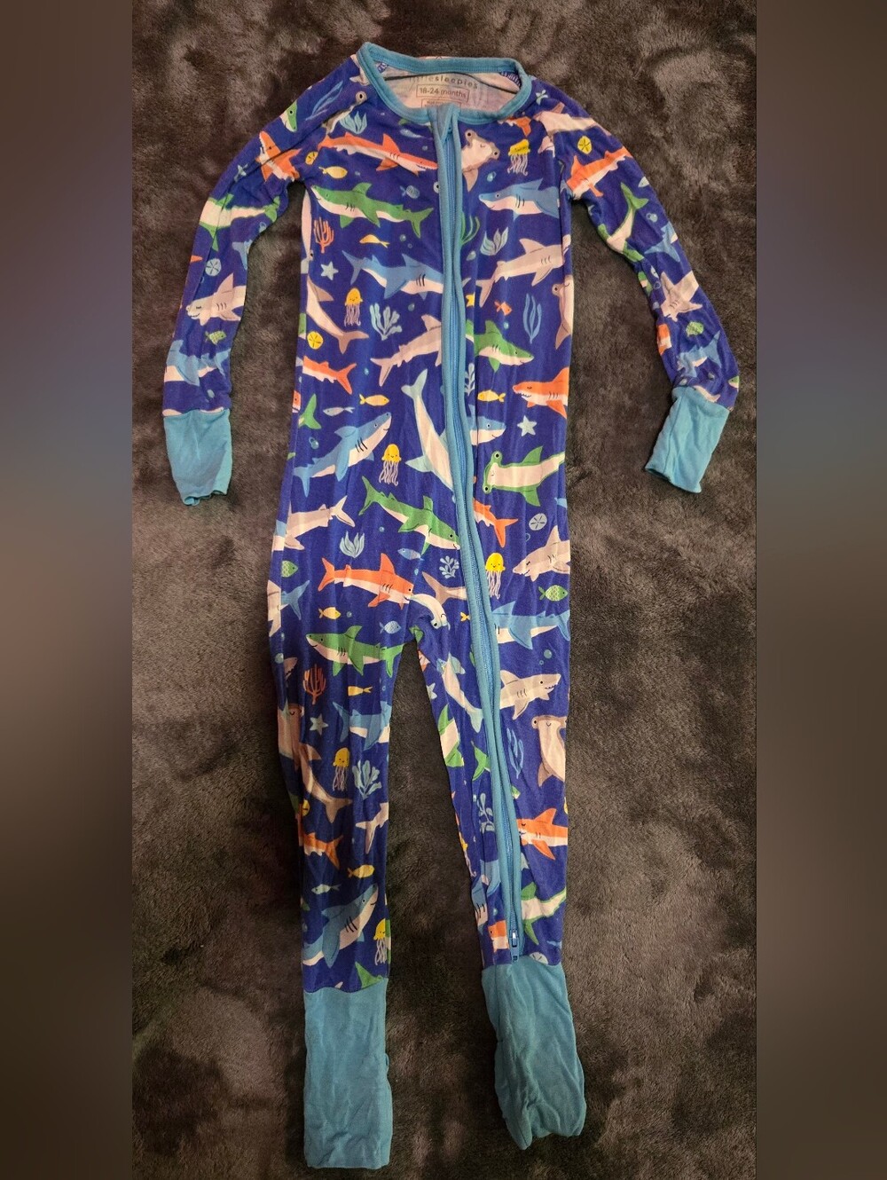 Little Sleepy's Bamboo Viscose Sharks Size 18-24M